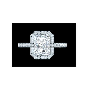 Bague de fiançailles et alliance tendance en argent sterling plaqué or avec diamant de laboratoire solitaire serti clos, bijoux de luxe pour femme - Product Image 1