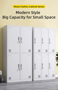 Les vestiaires des hôpitaux et des écoles comportent des armoires de rangement en métal à plusieurs portes avec un design moderne et des armoires en acier. - Product Image 4