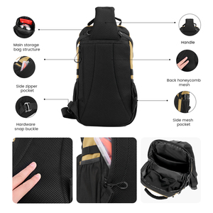 Sac à bandoulière tactique OEM ODM, style fonctionnel, sac à dos de poitrine léger, équipement de plein air pour le camping et la randonnée - Product Image 3