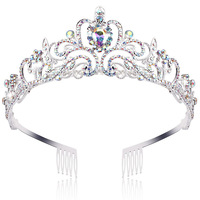 Ensemble de baguette magique Couronne et Étoile, Tiare de Princesse Argentée, Bijoux de Mariée, Accessoires de Scène et Photo pour Princesse G26-305