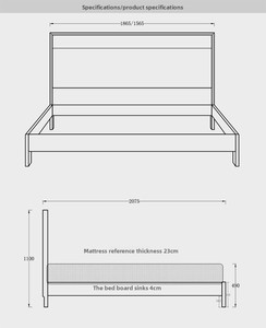 Base de Cama Moderna de Lujo en Madera Sólida con Cabecera de Tapicería Estilo Chinoiserie, Camas King Size con Plataforma Personalizadas - Product Image 2