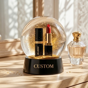 Custom Resin Luxury Cosmetic Makeup Set Snow Globe Water Globe For Brand Promotions Corporate Gifts Beauty Events Collectibles