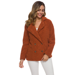 Cappotto di Lana da <span class=keywords><strong>Donna</strong></span> <span class=keywords><strong>Taglie</strong></span> Forti 5XL Moda Autunno Inverno 2022 Giacca <span class=keywords><strong>Trench</strong></span> Doppiopetto in Pile d'Agnello - Product Image 3