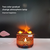 Diffuseur d'huiles essentielles à effet de flamme volcanique, humidificateur aromatique 360 ml, portable, de table, électrique, ultrasonique, en plastique
