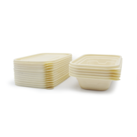 Boîte à lunch bento biodégradable en amidon de maïs de 480 ml, emballage alimentaire jetable compostable, conteneur avec couvercle, boîtes à collation à emporter