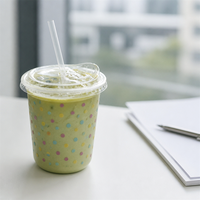 Gobelet en plastique PET transparent jetable de 12 oz et 16 oz avec couvercle Domi, de qualité alimentaire, le plus populaire, avec service de conception de logo gratuit et personnalisé