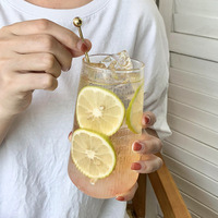 Tasse à café personnalisée en verre borosilicaté de 500ml verres à eau rayés transparents résistants à la chaleur