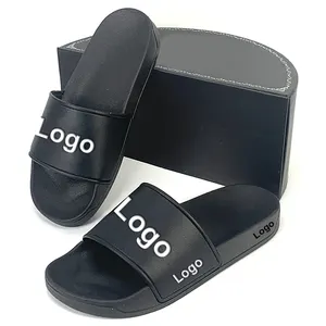 2023 sandales d'intérieur personnalisées en PVC impression de logo personnalisé pantoufles d'été en relief pour hommes fournisseur de conception