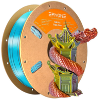Filament PLA Triple Soie ERYONE 1,75 mm 1 kg, finition soie tricolore, filament d'imprimante 3D pour modèles décoratifs