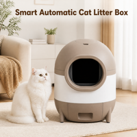 Bac à litière automatique intelligent pour chat 15L, sans pelle, nettoyage facile, sécurité intégrale 20 jours, conception en PP pour grands chats