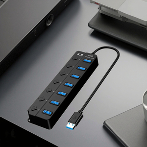 7 trong 1 USB 3.0 7 cổng HUB với switch LED chỉ số USB C HUB cho máy tính xách tay máy tính PC Mac Phụ kiện sử dụng sản phẩm - Product Image 5