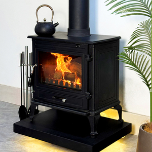 Estufa de Hierro Fundido Independiente con Puerta de Vidrio de Gran Tamaño para Calefacción Interior de Amplio Alcance - Product Image 5
