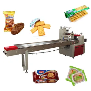 small horizontal pillow cookies wafer biscuit packing machine