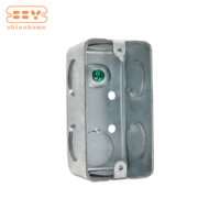 Boîte pratique rectangulaire en acier galvanisé 2"X4", boîte de sortie électrique à 1 poste avec découpes de 3/4" pour interrupteurs et prises