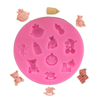 Moule en silicone rond 3D, motif lettres ABC classiques et populaires, pour poussette, chaise, citrouille, cheval, ours, ange, bonhomme de neige