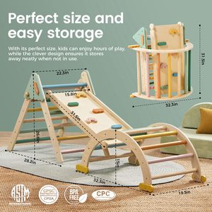 Triángulo <span class=keywords><strong>Pikler</strong></span>, Estructura <span class=keywords><strong>de</strong></span> <span class=keywords><strong>Madera</strong></span> para Escalar, Juguetes Montessori, Juguetes <span class=keywords><strong>de</strong></span> Escalada para Niños en Interiores, Juguetes <span class=keywords><strong>Pikler</strong></span> Montessori - Product Image 6