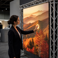 Écran LED portable P1.95 d'intérieur avec affichage défilant, support d'affichage numérique autonome, bannière déroulante pour conférences, expositions et événements
