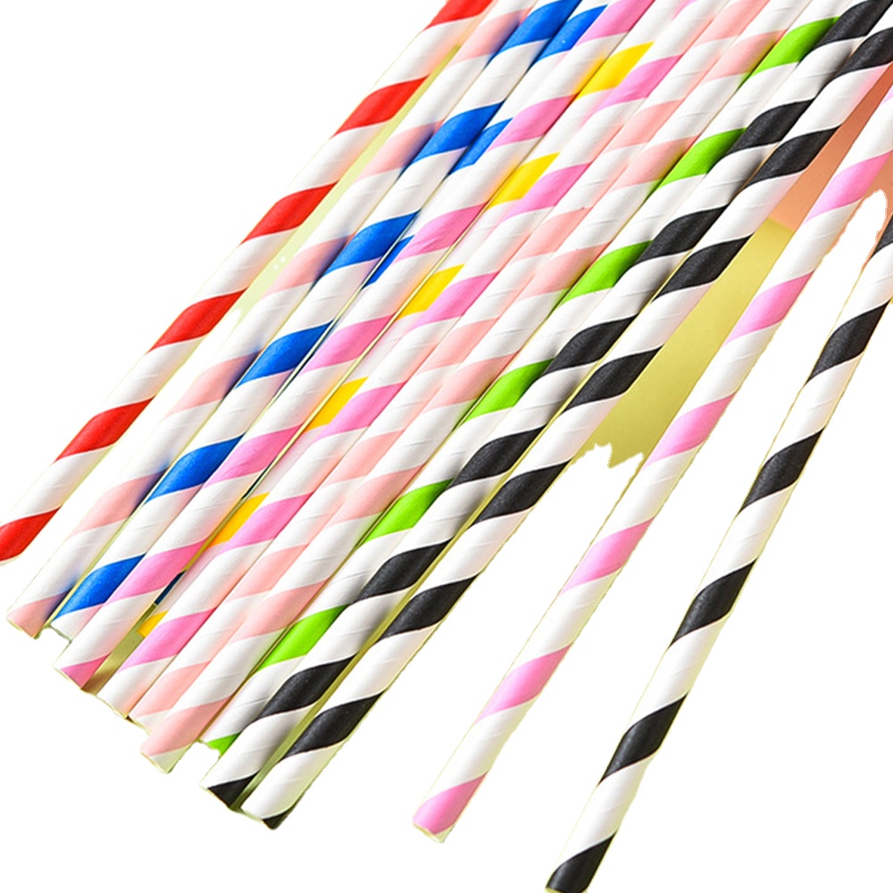 Customized LOGO Colorful Eco Friendly Disposable Compostable Biodegradable Paper Drinking Straw with Print
