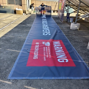 Lona de malla de vinilo <span class=keywords><strong>para</strong></span> mensajes, pantalla de red de 9*18 con rejilla en relieve, gran formato, impermeable, personalizada, de PVC con ojales - Product Image 1
