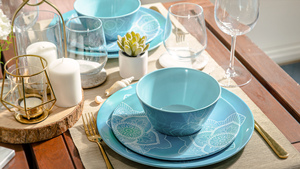 Ensemble de vaisselle chinoise à motif personnalisé élégant de 12 pièces, matériau en mélamine durable - Product Image 4