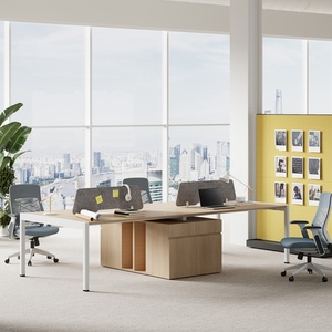 Modern 4-Person Office Furniture Professional Workstation <b>Desk</b> with Wood Panel Style for the Modern Office - Product Image 1