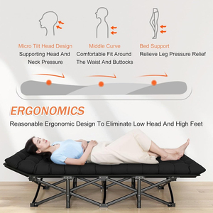 Cama <span class=keywords><strong>de</strong></span> <span class=keywords><strong>Viaje</strong></span> Portátil con Marco <span class=keywords><strong>de</strong></span> Acero, Cama <span class=keywords><strong>Plegable</strong></span> <span class=keywords><strong>para</strong></span> el Hogar y la Oficina, Camas Plegables Portátiles <span class=keywords><strong>para</strong></span> Acampar con Colchón - Product Image 4