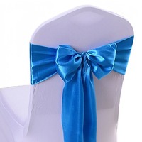 Foulards de chaise en satin de haute qualité, design fantaisie, couleur personnalisée, décorations de fête en plein air pour hôtel, mariage, marque Wedkey, MOQ