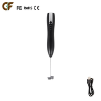 Fouet Électrique Portable 3 Vitesses, Mousseur à Lait Rechargeable en Acier Inoxydable Type-C, Mélangeur à Main Électrique pour Café et Mousse de Lait