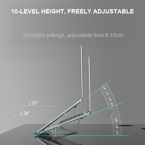 Soporte Metálico Plegable Ultrafino de 1.7mm para Laptop, Ergonómico, Ajustable en Altura, para MacBook, Tablet, PC-EL - Product Image 3