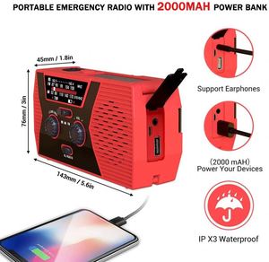 Portable Solaire LED Lumière Manivelle FM Radio <span class=keywords><strong>2000</strong></span> Mah Power Bank avec Fonction Lampe de Poche - Product Image 3