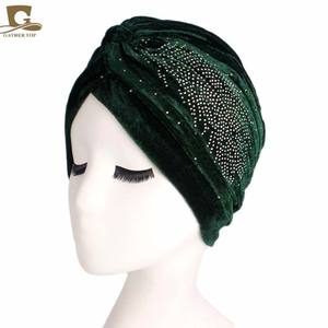 Buena calidad Juding's New Embowel Indian Lady's Vintage Canary Headscarf Chemo Hat 2017 - Product Image 2