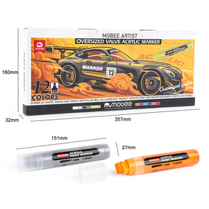 Mobee P-905801 12 colori valvola oversize acrilico Marker Set punta grande pennarello <span class=keywords><strong>per</strong></span> Graffiti <span class=keywords><strong>tela</strong></span> da parete arte fai da te - Product Image 6