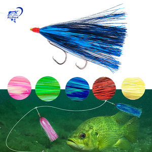 Alpha Fishing Bucktail Teasers Cheveux de cerf <span class=keywords><strong>Fluke</strong></span> Rig Lure Hook Tinsel Flasher Tube Slider Sea Bass <span class=keywords><strong>Fluke</strong></span> Fishing Lure - Product Image 1