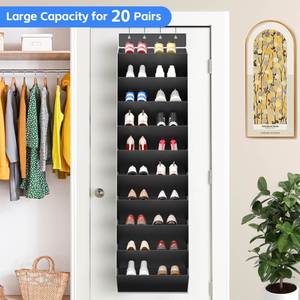 Large 10-Tier <b>Foldable</b> Door <b>Shoe</b> <b>Rack</b> Hanging <b>Shoe</b> Organizer Modern Wall-Mounted Non-Woven Fabric Storage Functional <b>Shoes</b> - Product Image 5