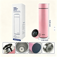 Bouteille d'eau intelligente 500 ml en acier inoxydable avec affichage LED de la température, double paroi isolée sous vide, sans BPA, pour le bureau et les voyages