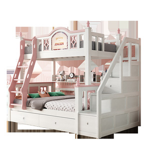 Tout en bois massif 1.5 mètres <span class=keywords><strong>Lit</strong></span> coulissant moderne simple haut et bas <span class=keywords><strong>Lit</strong></span> <span class=keywords><strong>superposé</strong></span> mère et enfant Meubles pour villas pour enfants - Product Image 3