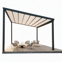 Structure d'ombrage moderne pour extérieur, avec auvent rétractable automatique et pliable, à structure en aluminium, pour villa, balcon, terrasse, jardin, patio et plage