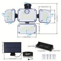 Lampadaire Solaire Tout-en-un Étanche IP65 333 LED 6000K Lumière du Jour, Alerte, Durée de Vie 50000 Heures, 400 Lumens, Design Moderne