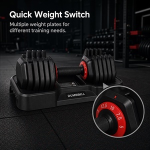 Haltère réglable compact en fonte de 11 kg, 10 niveaux de verrouillage, pour la musculation à domicile, l'entraînement cardio, haltère réglable - Product Image 2