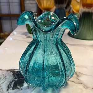 Amber Faceted Glass <b>Vase</b> <b>Set</b> Modern Tabletop Floral Decor Holds Water Home Office Hotel Decoration - Product Image 3