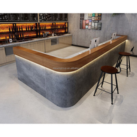 Table de bar en bois moderne de luxe sur mesure, comptoir de réception pour pub, bar à domicile, hôtel, restaurant, durable et écologique