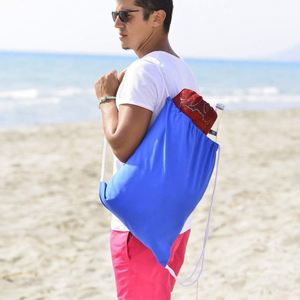 Custom Sports Canvas <b>Backpack</b> Men <b>Women</b> All Colors Logo Cotton Drawstring Pouch Bag With Thick Rope - Product Image 5