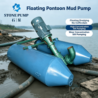 Pompe à sable flottante pour l'extraction de sable de rivière, avec turbine résistante à l'usure, adaptée aux niveaux d'eau fluctuants