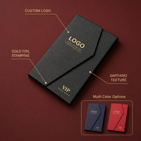 Porte-cartes VIP de luxe en carton texturé recyclable, avec dorure à chaud personnalisée, pour carte de membre d'exposition, fermeture magnétique