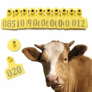 Customized rfid animal uhf tattoo cow ear tag for live stock tpu plastic sheep pig ear tag applicators