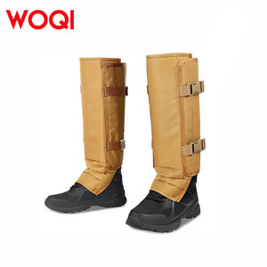 Woqi - Protectores Tácticos para Piernas, de Nailon, con Cierre de Hebilla Ajustable, para Senderismo, Camping, Caza, Unisex, Protección para Pantorrillas, Color Caqui Oscuro - Product Image 1