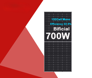 แผงโซลาร์เซลล์แบบโมโนคริสตัลไลน์สองหน้า 700 วัตต์ ทนทาน 132 เซลล์ ประสิทธิภาพ 22.5% พร้อมการป้องกันรังสียูวีและทนทานต่อสภาพอากาศ - Product Image 1