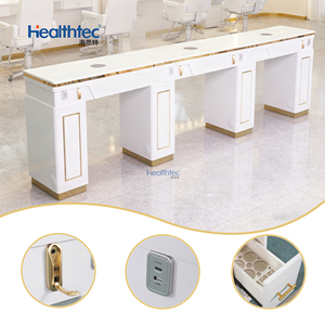 <span class=keywords><strong>Table</strong></span> de <span class=keywords><strong>manucure</strong></span> en <span class=keywords><strong>bois</strong></span> moderne pour salon de beauté avec collecteur de poussière, prise, plus de rangement - Product Image 1