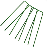 50 Pièces de Piquets de Jardin en Acier Galvanisé Revêtus de Vert en Forme de U, Ancres au Sol pour le Contrôle des Mauvaises Herbes, Piquets de Camping