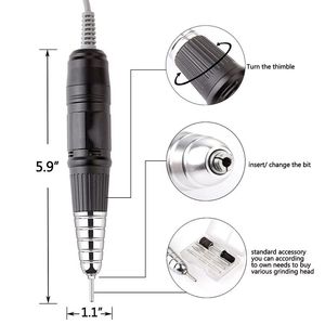 Pièce à main pour ponceuse à ongles pour machine Up200, lime électrique professionnelle pour retirer le vernis gel et le polygel, noir/blanc - Product Image 5